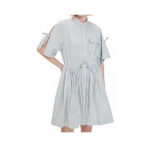 NEW HEVRON febe dress in ice blue stripe